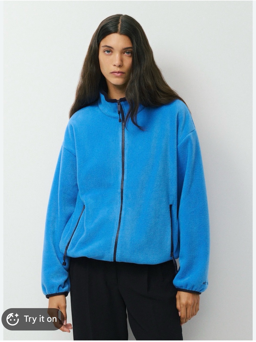 Aritzia Bright Blue Zip-Up Teddy Jacket
